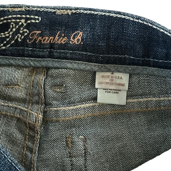 Frankie B. Y2K Dark Low Rise Downtown Slim Bootcut Crystal Jeans Size 2 NWT $309 - Picture 7 of 7